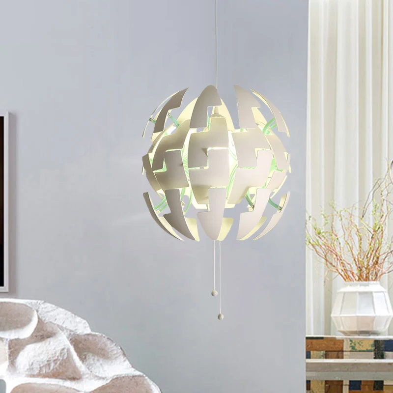 Pendule en forme de fleur en acrylique, plafonnier moderniste à 1 ampoule, blanc, avec chaîne de traction Clearhalo