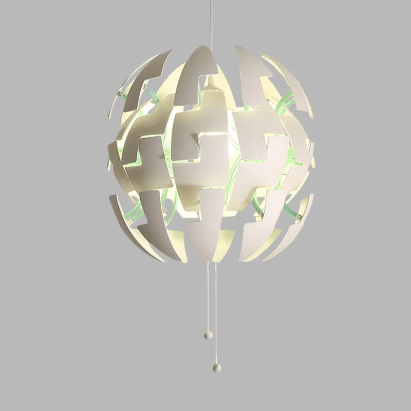 Pendule en forme de fleur en acrylique, plafonnier moderniste à 1 ampoule, blanc, avec chaîne de traction Clearhalo
