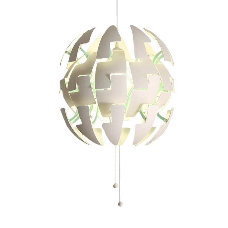 Pendule en forme de fleur en acrylique, plafonnier moderniste à 1 ampoule, blanc, avec chaîne de traction Clearhalo