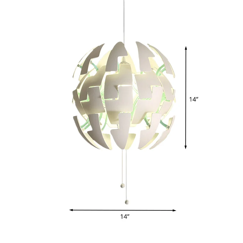 Pendule en forme de fleur en acrylique, plafonnier moderniste à 1 ampoule, blanc, avec chaîne de traction Clearhalo