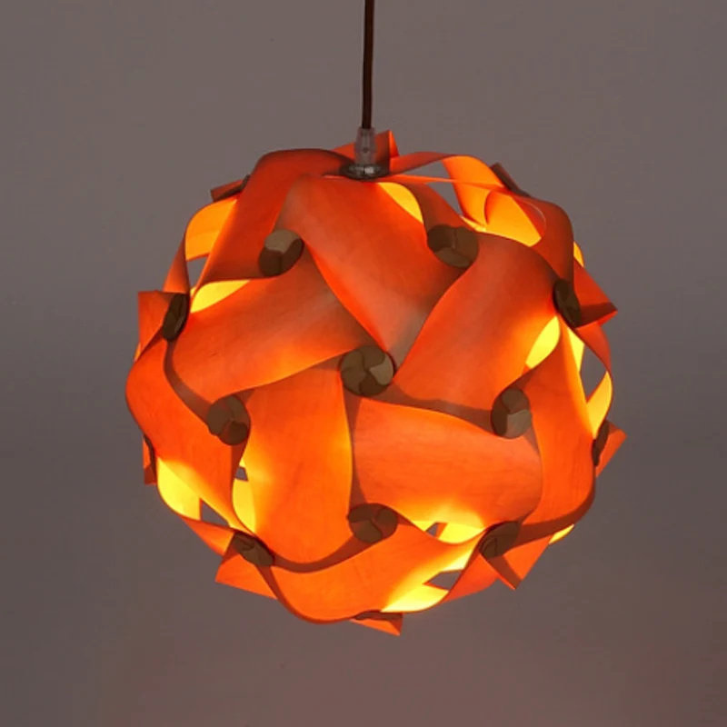 Pieced Globe Dinette Drop Pendant Wood 1 Ampoule Kit de suspension minimaliste en brun clair Clearhalo