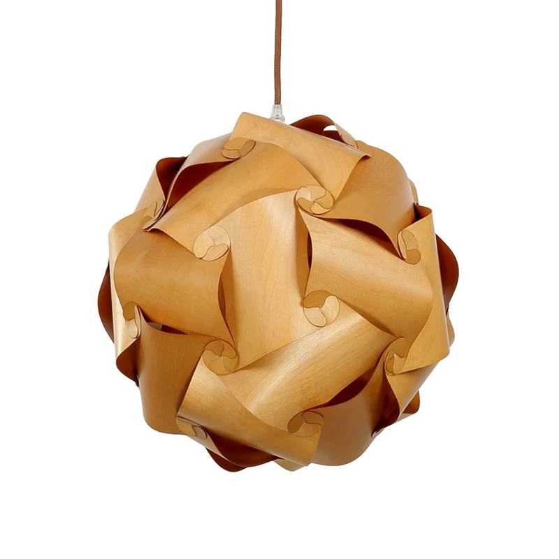 Pieced Globe Dinette Drop Pendant Wood 1 Ampoule Kit de suspension minimaliste en brun clair Clearhalo