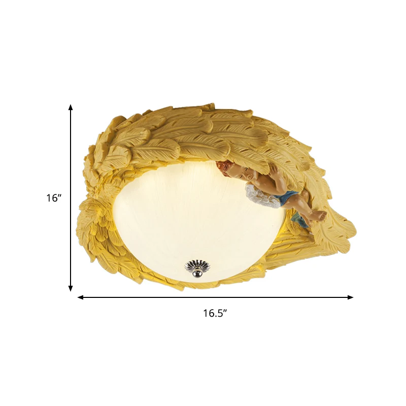 Plafonnier à ailes en résine avec ange, plafonnier romantique pour chambre d'enfant Clearhalo