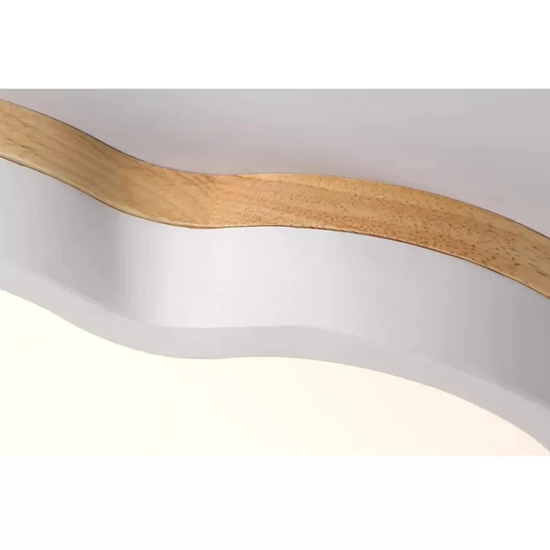 Plafonnier en bois moderne, plafonnier à abat-jour floral en blanc pour chambre d'enfant Clearhalo