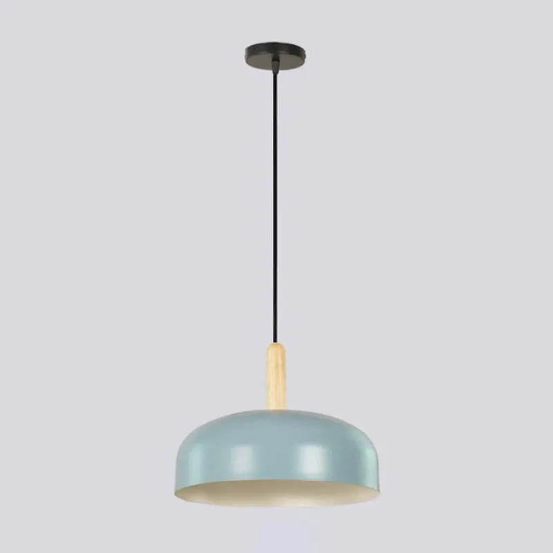 Plafonnier bombé en métal nordique, 1 tête bleue, luminaire suspendu pour salon Clearhalo