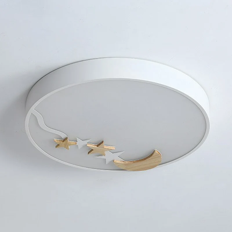Plafonnier circulaire encastré simplicité acrylique LED luminaire encastré avec étoile et lune décoratives Clearhalo