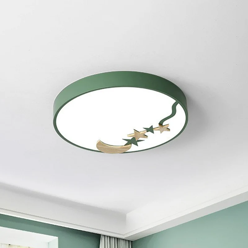 Plafonnier circulaire encastré simplicité acrylique LED luminaire encastré avec étoile et lune décoratives Clearhalo
