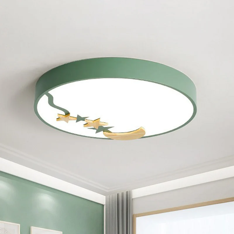 Plafonnier circulaire encastré simplicité acrylique LED luminaire encastré avec étoile et lune décoratives Clearhalo