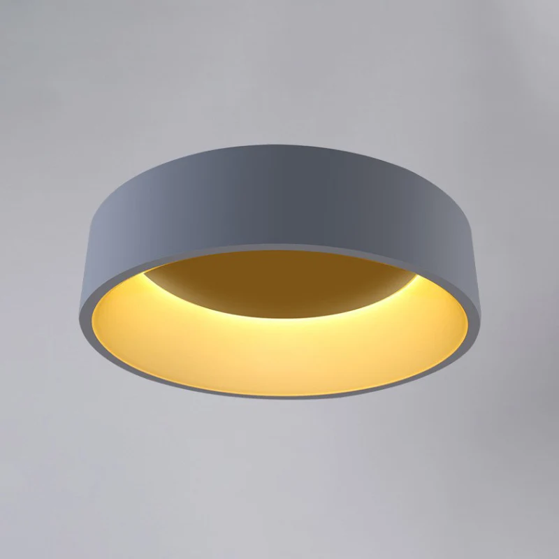 Plafonnier circulaire gris de 18 "/ 23,5" de large, plafonnier LED moderne en métal, lumière blanche/chaude Clearhalo