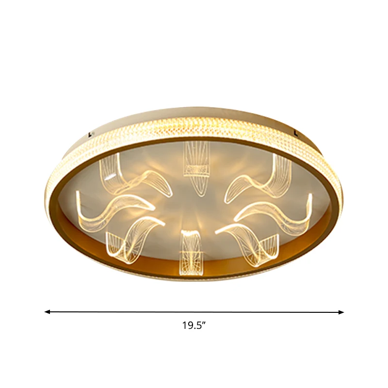 Plafonnier circulaire nordique à LED métallique, luminaire décoratif d'intérieur, idéal pour une chambre à coucher, en or,...