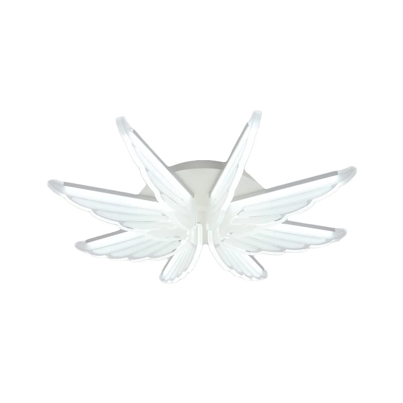Plafonnier encastré en forme d'aile en acrylique, plafonnier LED romantique pour chambre de bébé en blanc Clearhalo