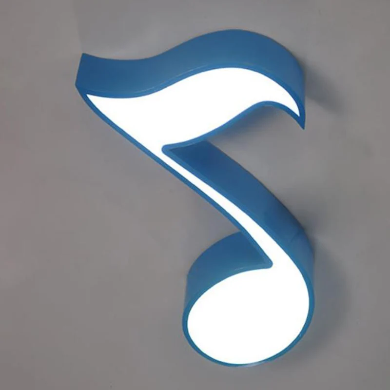 Plafonnier encastré à LED en forme de note musicale en acrylique pour enfants pour la maternelle Clearhalo