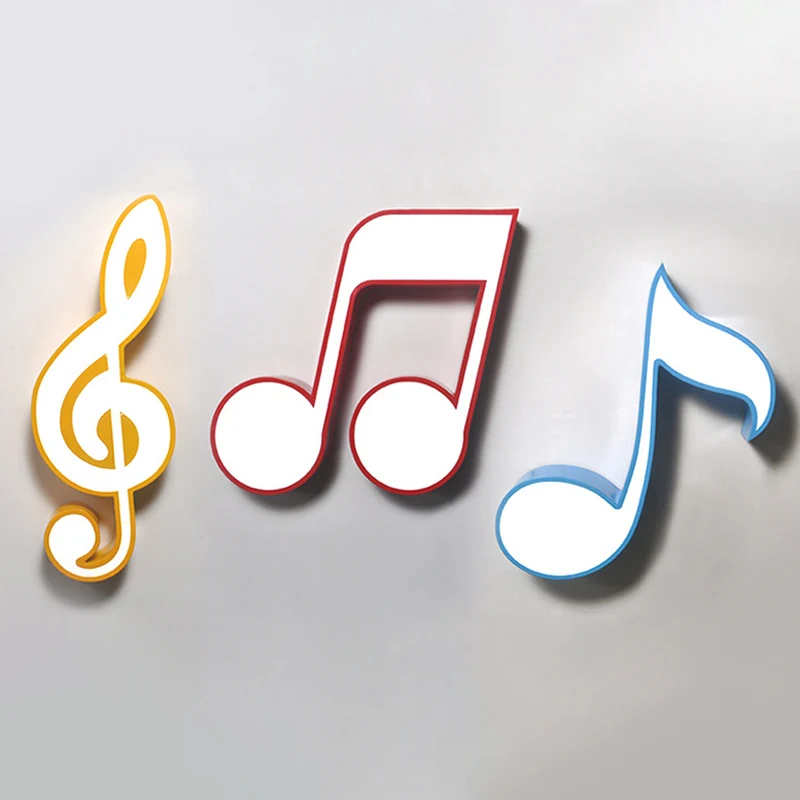 Plafonnier encastré à LED en forme de note musicale en acrylique pour enfants pour la maternelle Clearhalo
