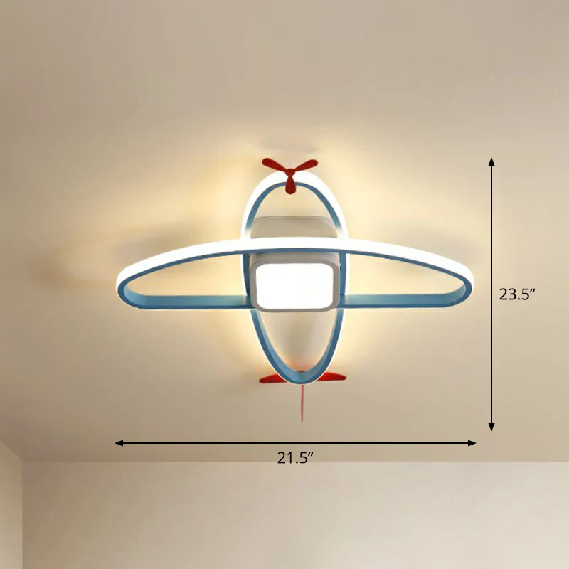 Plafonnier encastré à LED pour chambre d'avion en acrylique pour enfants en bleu Clearhalo
