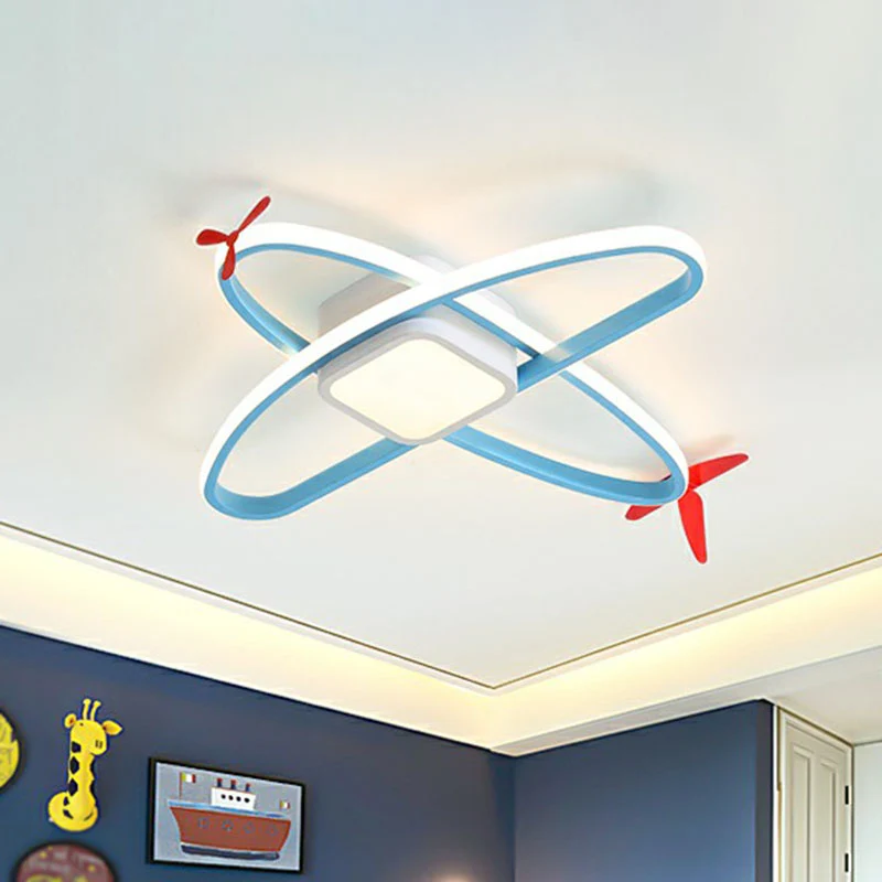 Plafonnier encastré à LED pour chambre d'avion en acrylique pour enfants en bleu Clearhalo