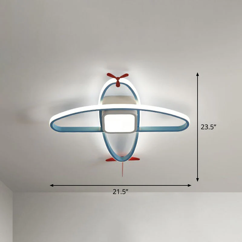 Plafonnier encastré à LED pour chambre d'avion en acrylique pour enfants en bleu Clearhalo
