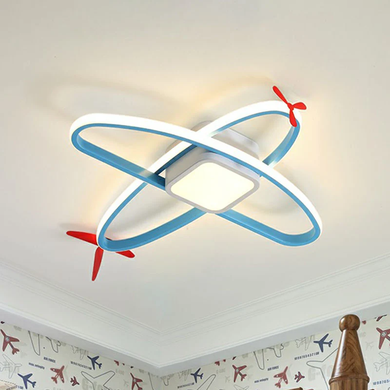 Plafonnier encastré à LED pour chambre d'avion en acrylique pour enfants en bleu Clearhalo