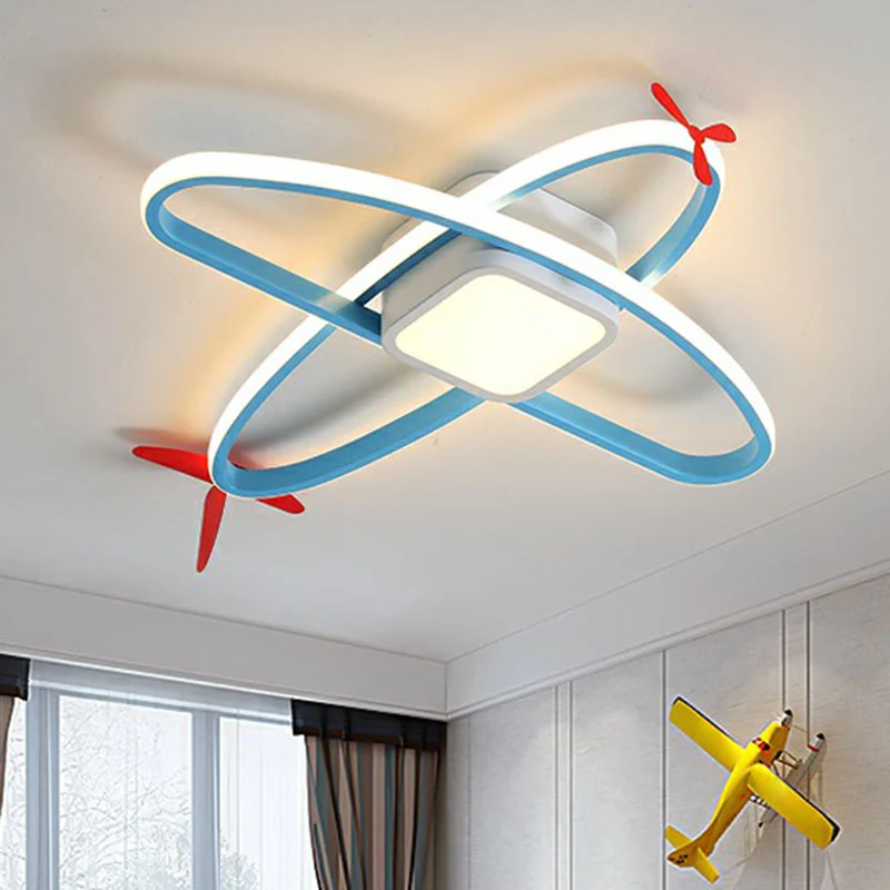 Plafonnier encastré à LED pour chambre d'avion en acrylique pour enfants en bleu Clearhalo