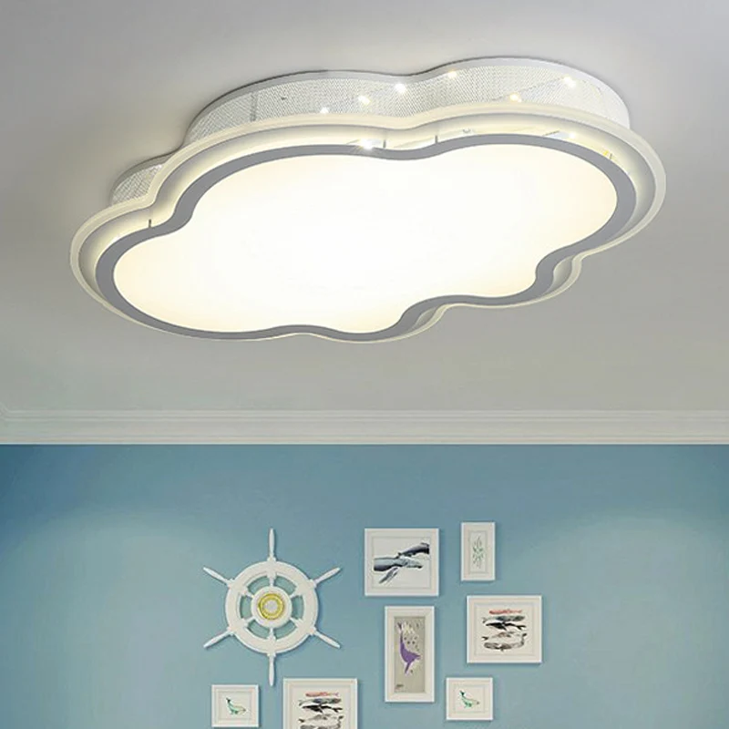 Plafonnier encastré pour maternelle sur le thème des nuages, plafonnier LED moderne en acrylique Clearhalo