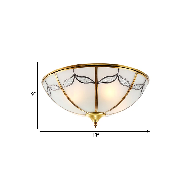 Plafonnier encastré en verre dépoli à bol large de 14/18/21.5 pouces, éclairage traditionnel à 2/3/4 lumières pour chambre...