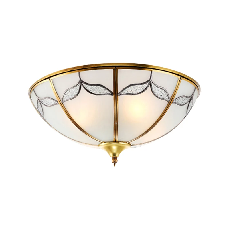 Plafonnier encastré en verre dépoli à bol large de 14/18/21.5 pouces, éclairage traditionnel à 2/3/4 lumières pour chambre...