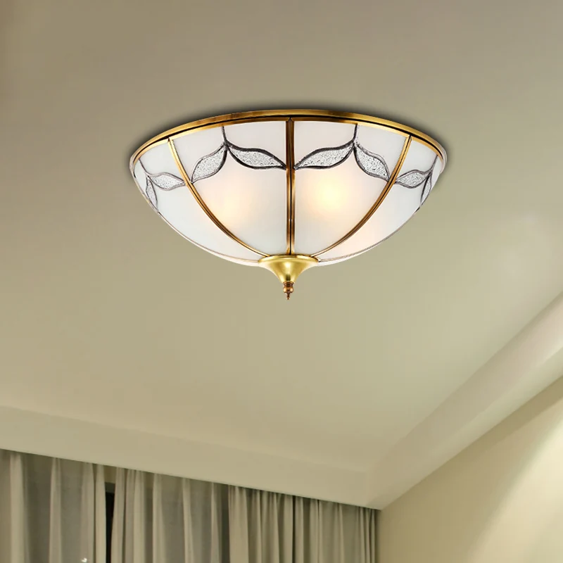 Plafonnier encastré en verre dépoli à bol large de 14/18/21.5 pouces, éclairage traditionnel à 2/3/4 lumières pour chambre...
