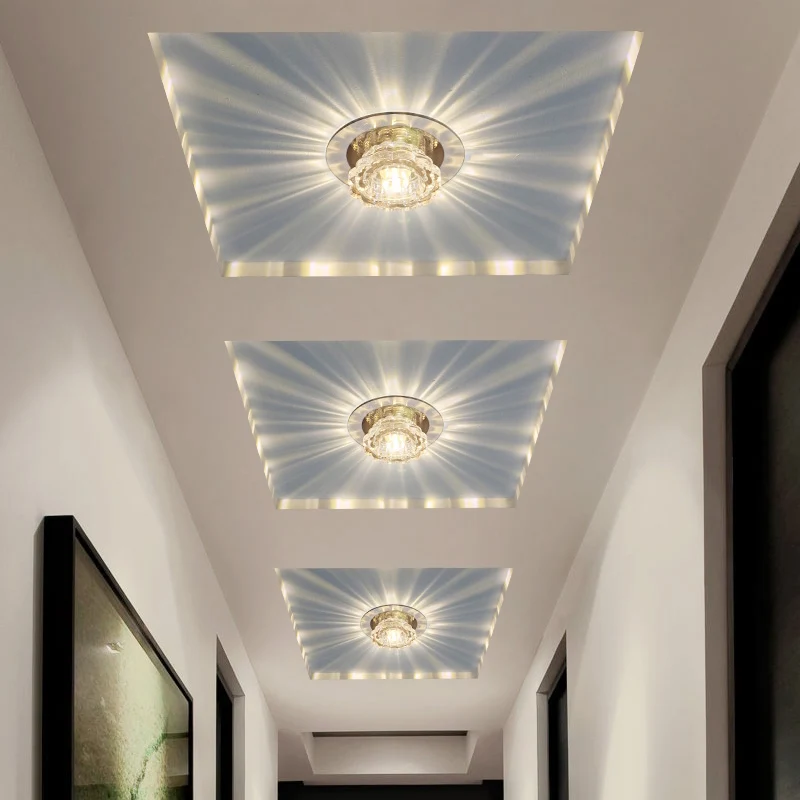 Plafonnier festonné minimaliste, luminaire encastré cristallin pour couloir Clearhalo