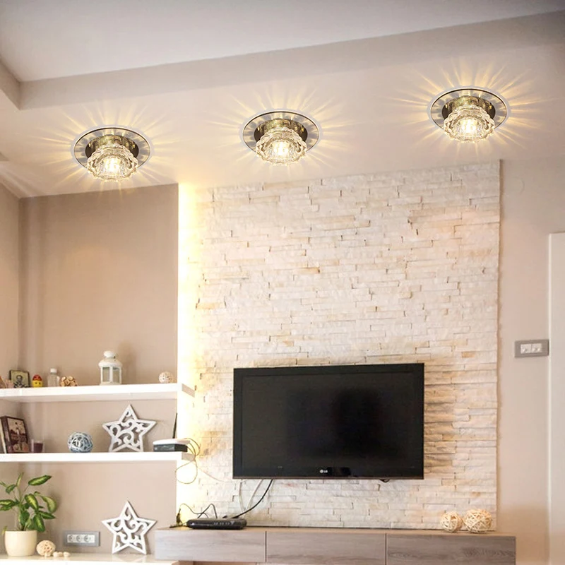 Plafonnier festonné minimaliste, luminaire encastré cristallin pour couloir Clearhalo