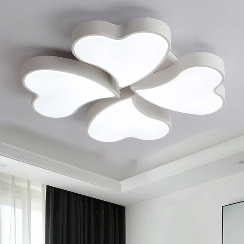 Plafonnier en forme de cœur en acrylique, plafonnier LED Art déco en blanc pour chambre à coucher Clearhalo