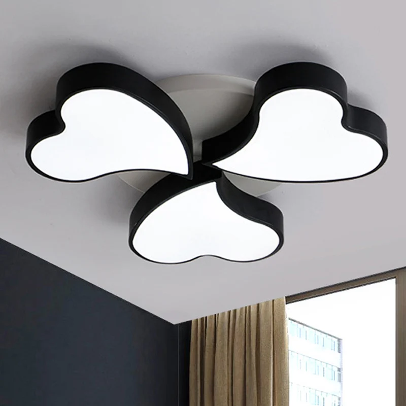 Plafonnier en forme de cœur en acrylique, plafonnier LED Art déco en blanc pour chambre à coucher Clearhalo