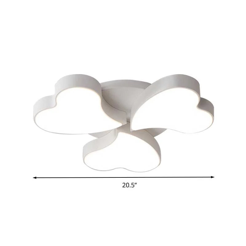 Plafonnier en forme de cœur en acrylique, plafonnier LED Art déco en blanc pour chambre à coucher Clearhalo