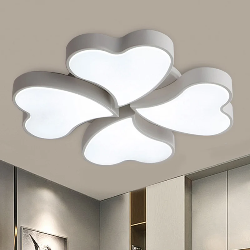 Plafonnier en forme de cœur en acrylique, plafonnier LED Art déco en blanc pour chambre à coucher Clearhalo