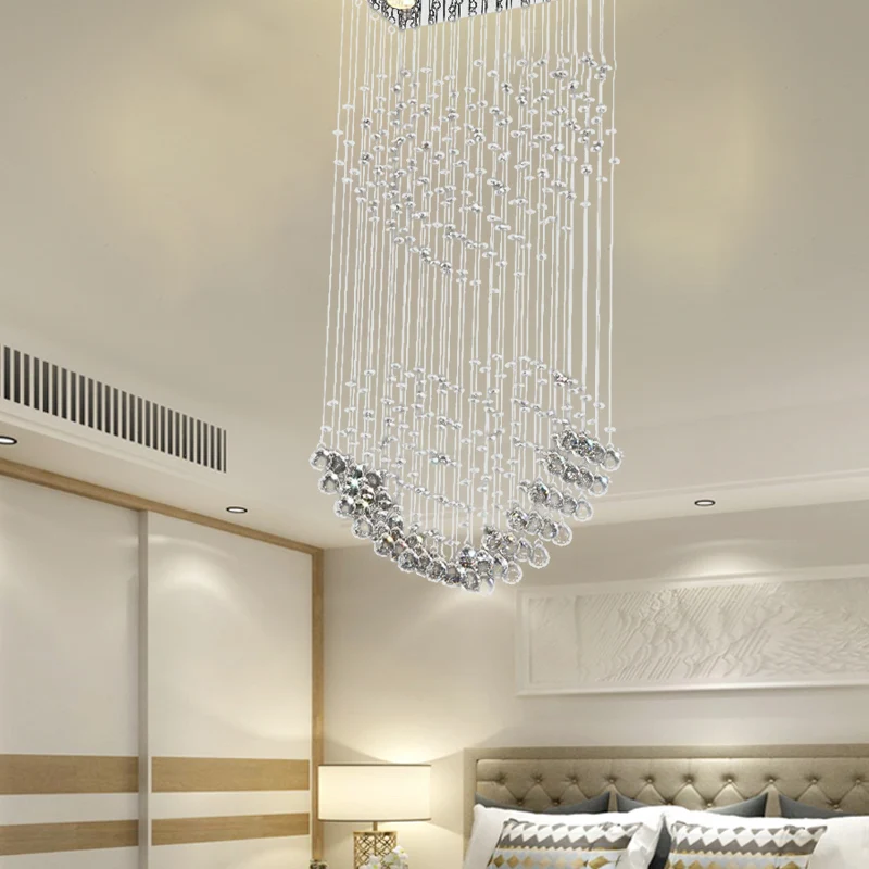 Plafonnier en forme de cœur en cristal à facettes, luminaire moderniste à 3 têtes en nickel, monté au plafond Clearhalo