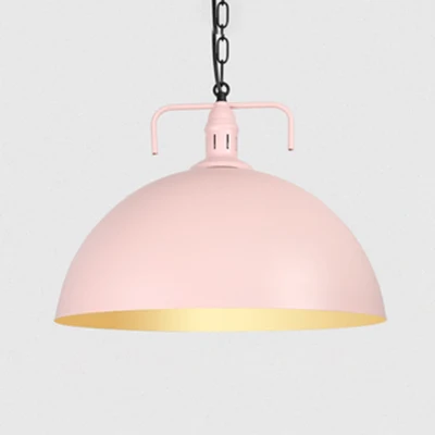 Plafonnier en forme de dôme de 8/10 pouces de diamètre, luminaire suspendu élégant en métal à 1 lumière pour Loft, bleu fo...