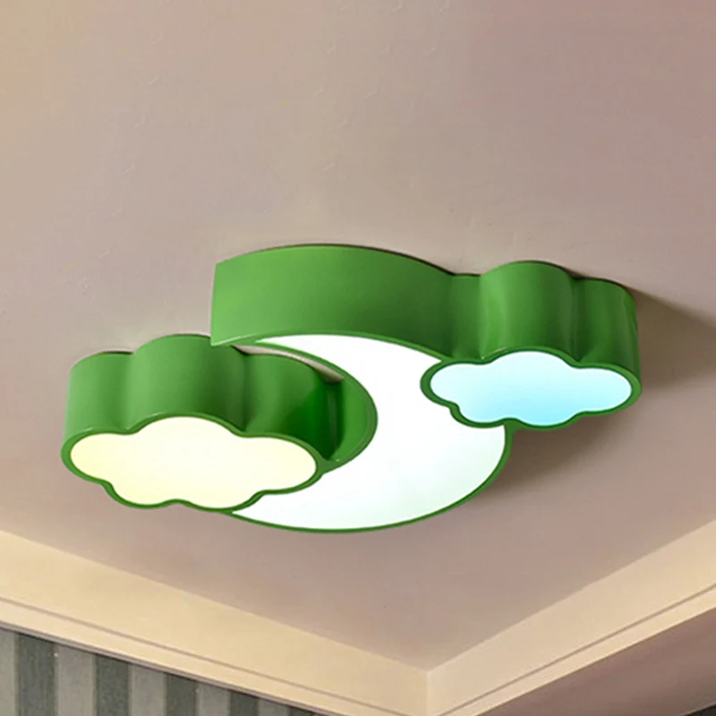 Plafonnier en forme de lune et de nuages, moderne et élégant, en métal et acrylique, pour cuisine Clearhalo