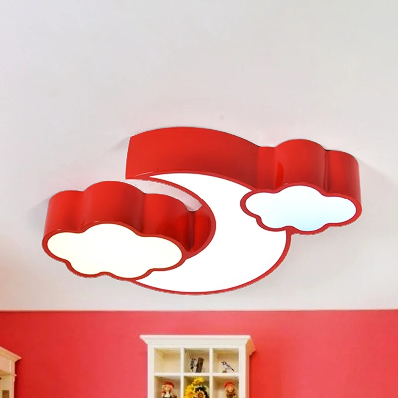 Plafonnier en forme de lune et de nuages, moderne et élégant, en métal et acrylique, pour cuisine Clearhalo