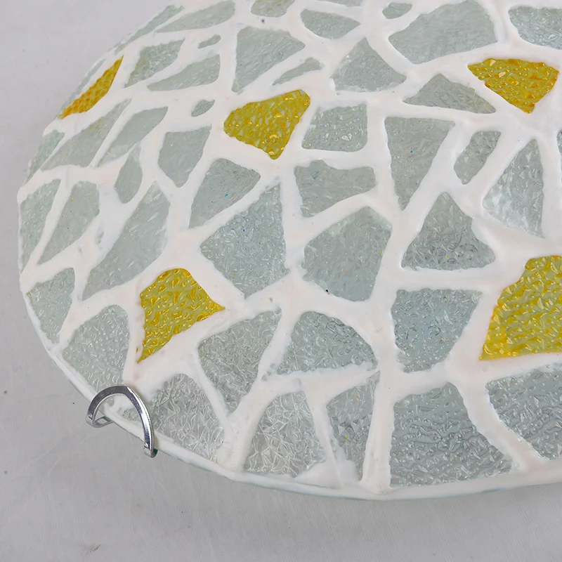 Plafonnier jaune en verre artisanal en forme de dôme, luminaire encastré de Style méditerranéen pour chambre à coucher Cle...