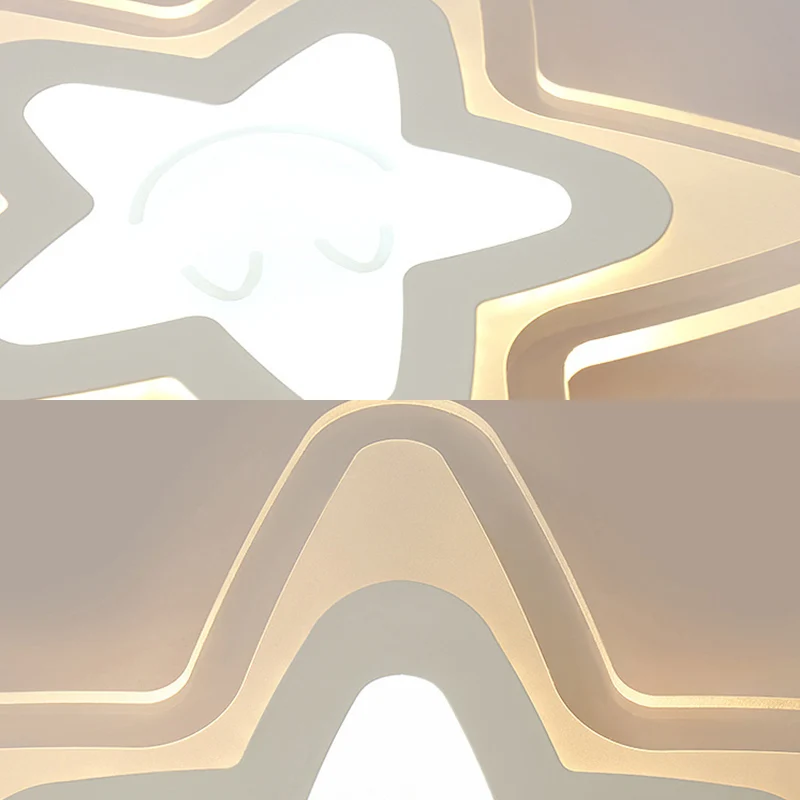 Plafonnier LED en acrylique en forme d'étoile, joli plafonnier en blanc, pour chambre de garçon Clearhalo