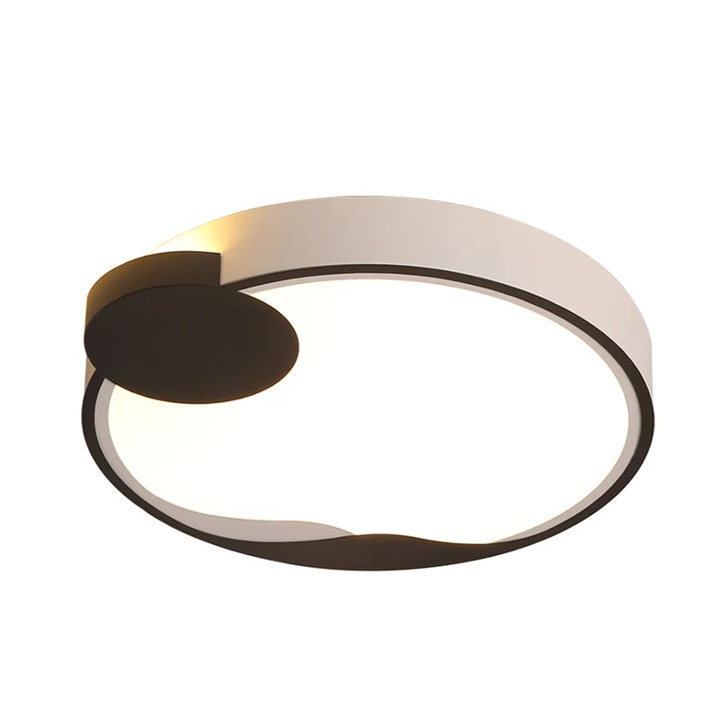 Plafonnier LED blanc et noir en forme de tambour de 16 po/19,5 po de largeur en acrylique modernisme avec lumière blanche/...