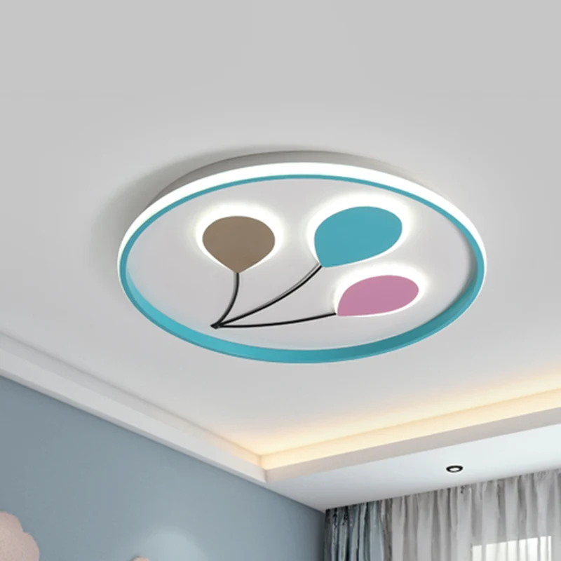 Plafonnier LED bleu à 3 ballons en acrylique, luminaire de plafond, lumière blanche/chaude Clearhalo