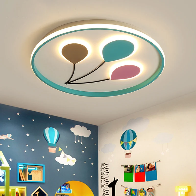 Plafonnier LED bleu à 3 ballons en acrylique, luminaire de plafond, lumière blanche/chaude Clearhalo