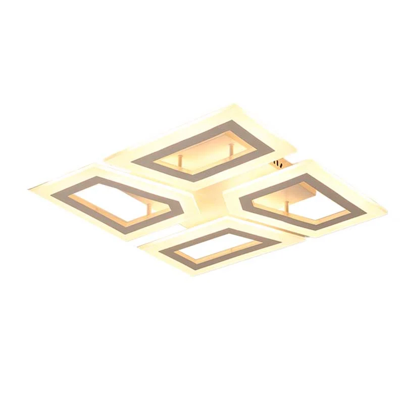 Plafonnier LED carré/rectangulaire à épissure, plafonnier moderne en acrylique pour chambre à coucher, lumière blanche cha...