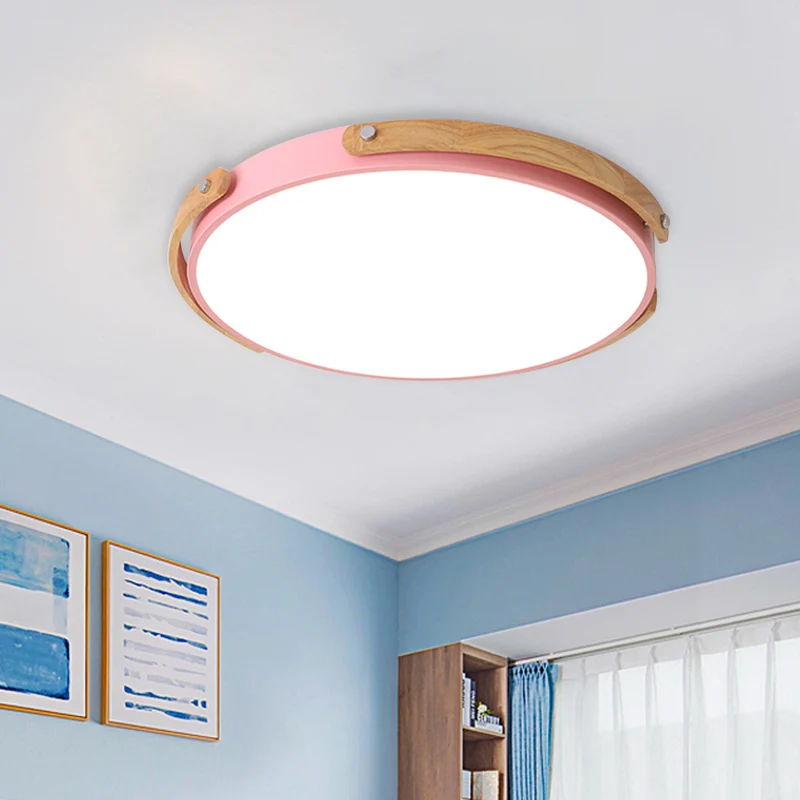 Plafonnier LED circulaire en acrylique, plafonnier élégant pour chambre d'enfant, couloir, Macaron Clearhalo