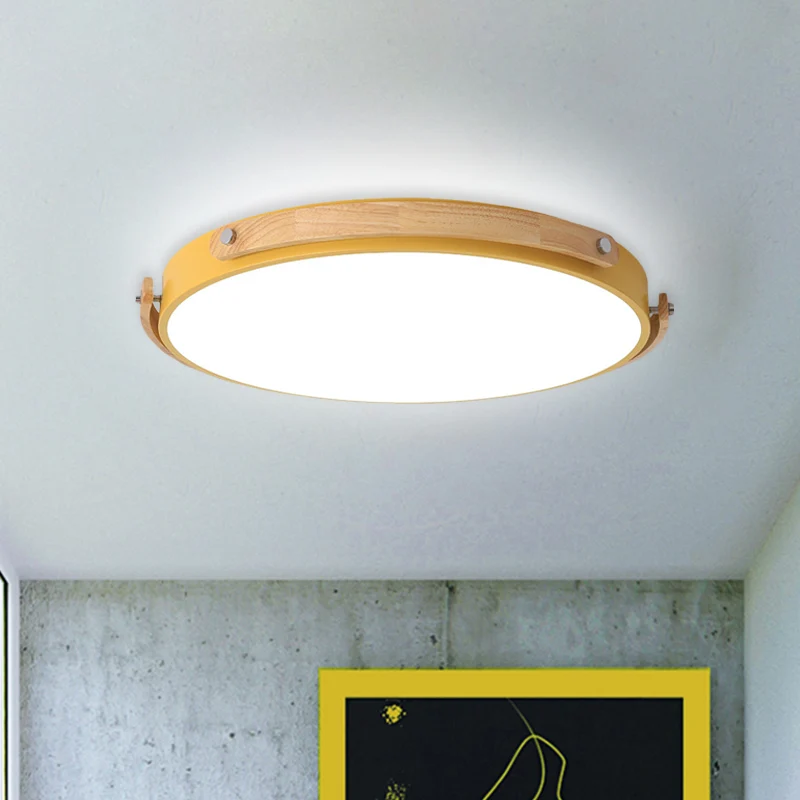 Plafonnier LED circulaire en acrylique, plafonnier élégant pour chambre d'enfant, couloir, Macaron Clearhalo