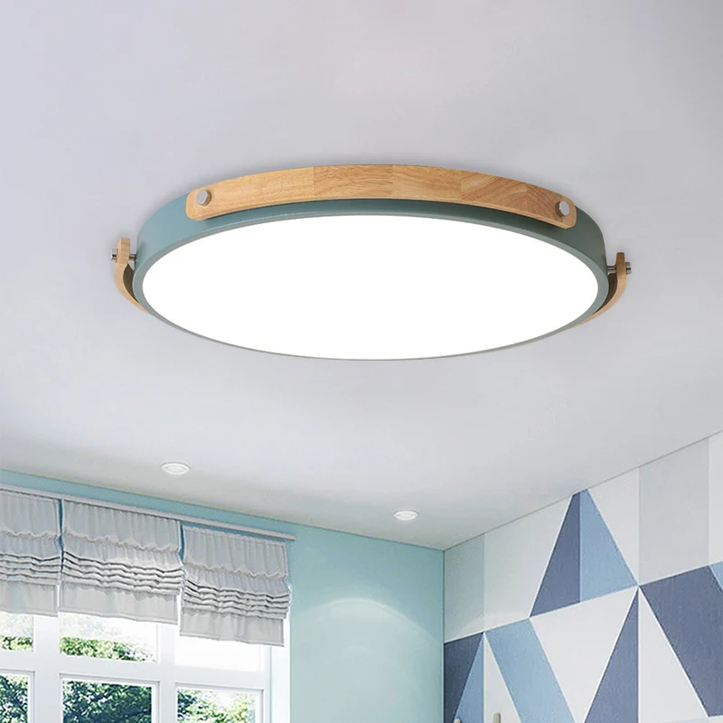 Plafonnier LED circulaire en acrylique, plafonnier élégant pour chambre d'enfant, couloir, Macaron Clearhalo