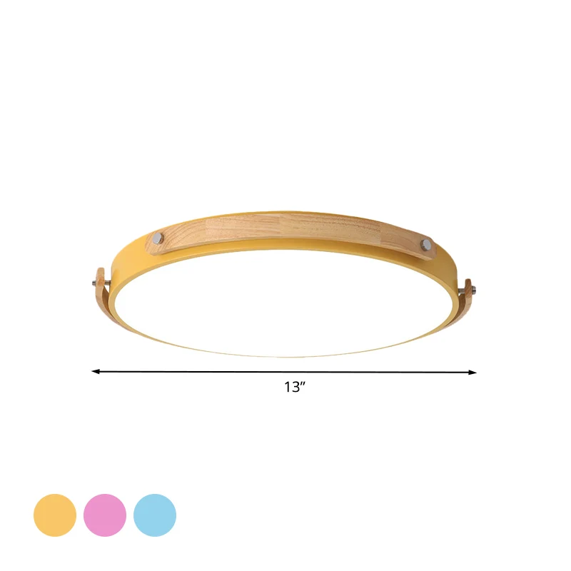 Plafonnier LED circulaire en acrylique, plafonnier élégant pour chambre d'enfant, couloir, Macaron Clearhalo