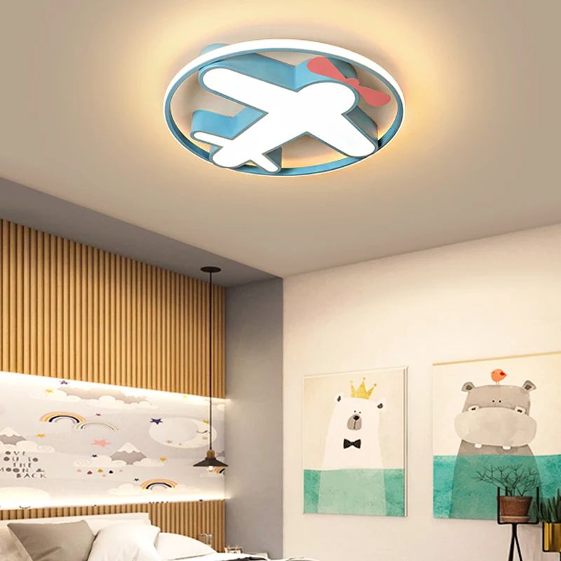 Plafonnier LED contemporain avec abat-jour en acrylique, plafonnier Design plan bleu, lumière blanche chaude/blanche pour...