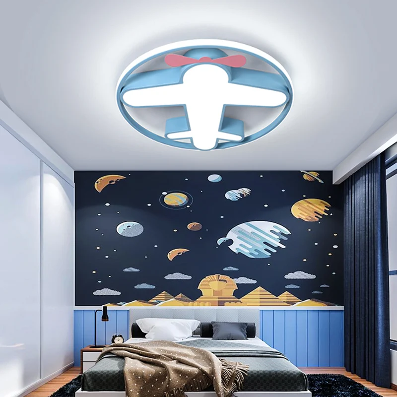Plafonnier LED contemporain avec abat-jour en acrylique, plafonnier Design plan bleu, lumière blanche chaude/blanche pour...