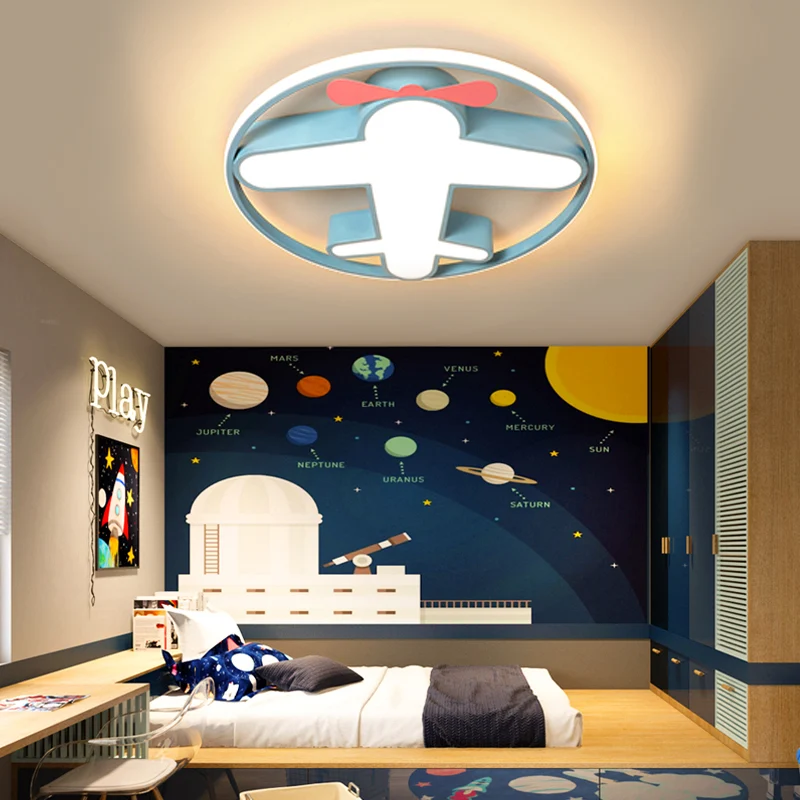Plafonnier LED contemporain avec abat-jour en acrylique, plafonnier Design plan bleu, lumière blanche chaude/blanche pour...