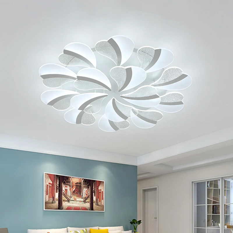 Plafonnier LED en forme de cœur en acrylique moderne, 5/9/15 lumières, Semi-encastré, lumière blanche chaude/blanche, pour...